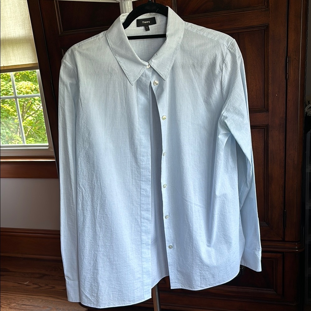 Theory Blue Dress Shirt Classic Style